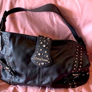 Harley Davidson Black Leather Purse
